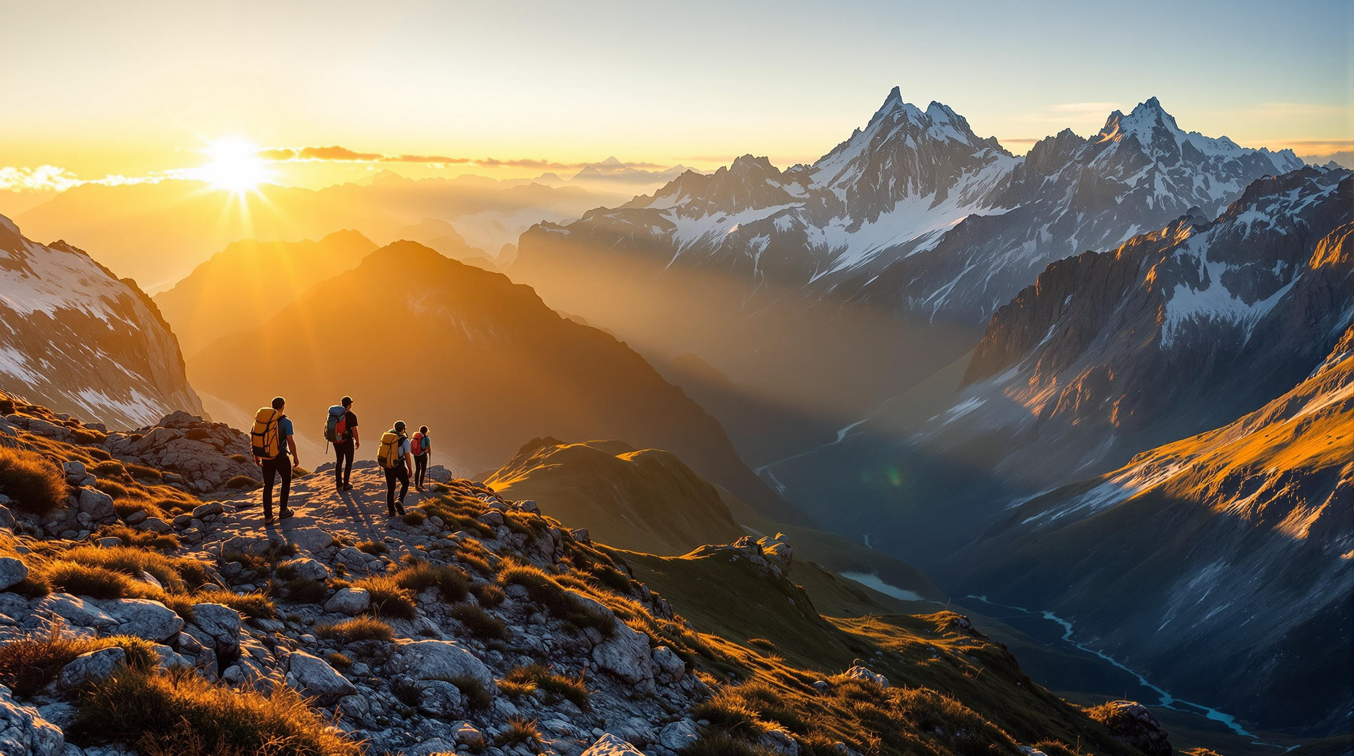 Mountain landscape at golden hour
